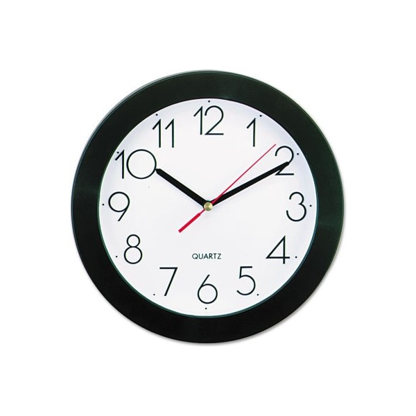 Universal Flow Monitors Universal Bold Round Wall Clock, 9.75" Overall Diameter, Black Case, 1 AA UNV10421*** - main